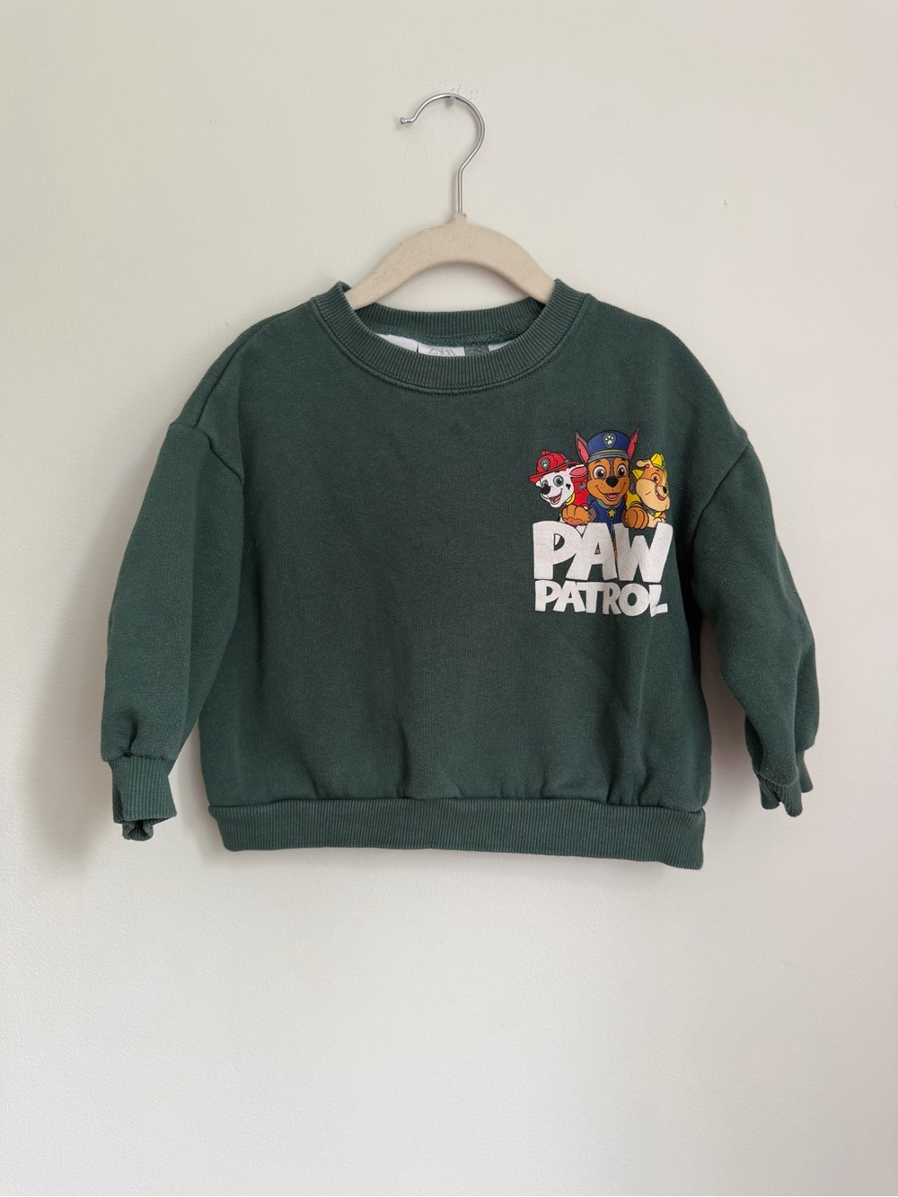 Zara x Paw Patrol Dark Green Crewneck Sweatshirt (Size 3)